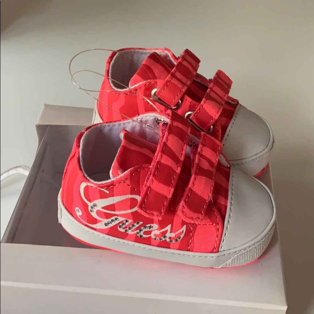 Guess neon pink rhinestoned‎ sneakers